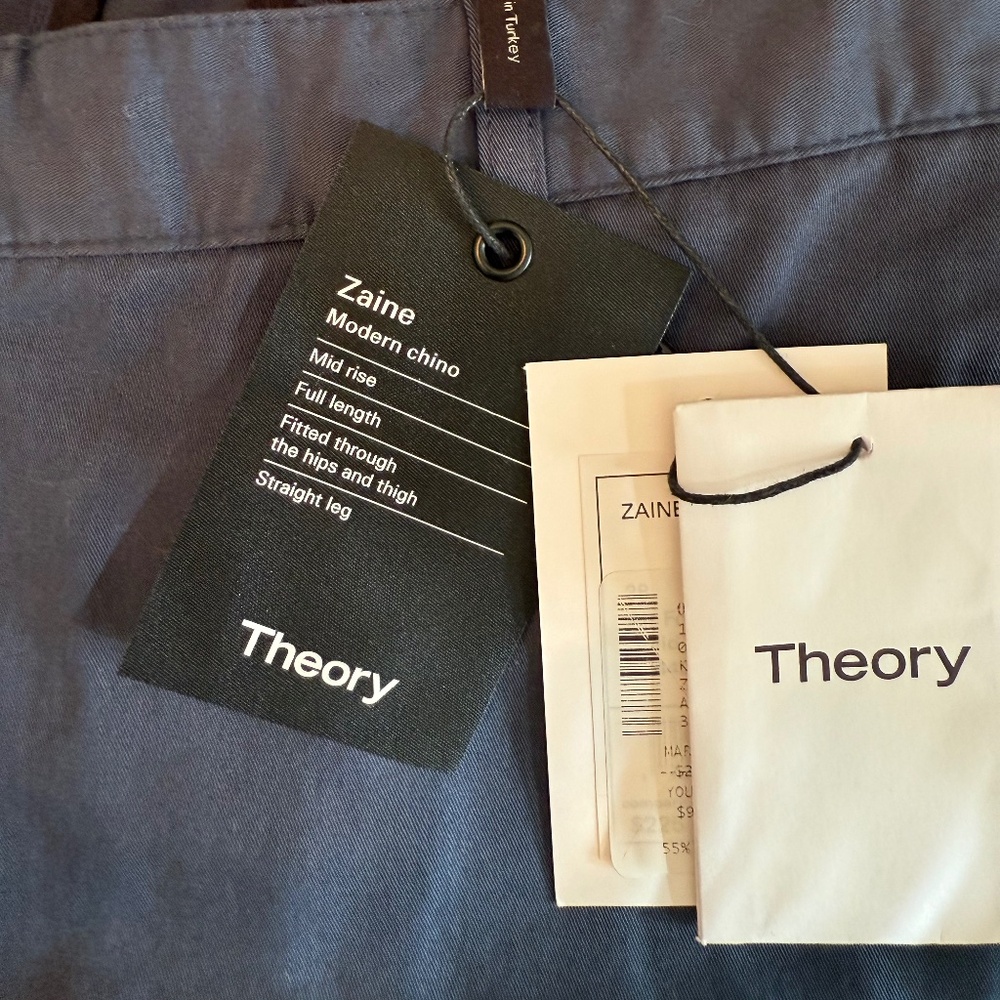 Theory men's pants, chinos, size 38, navy, NWT
